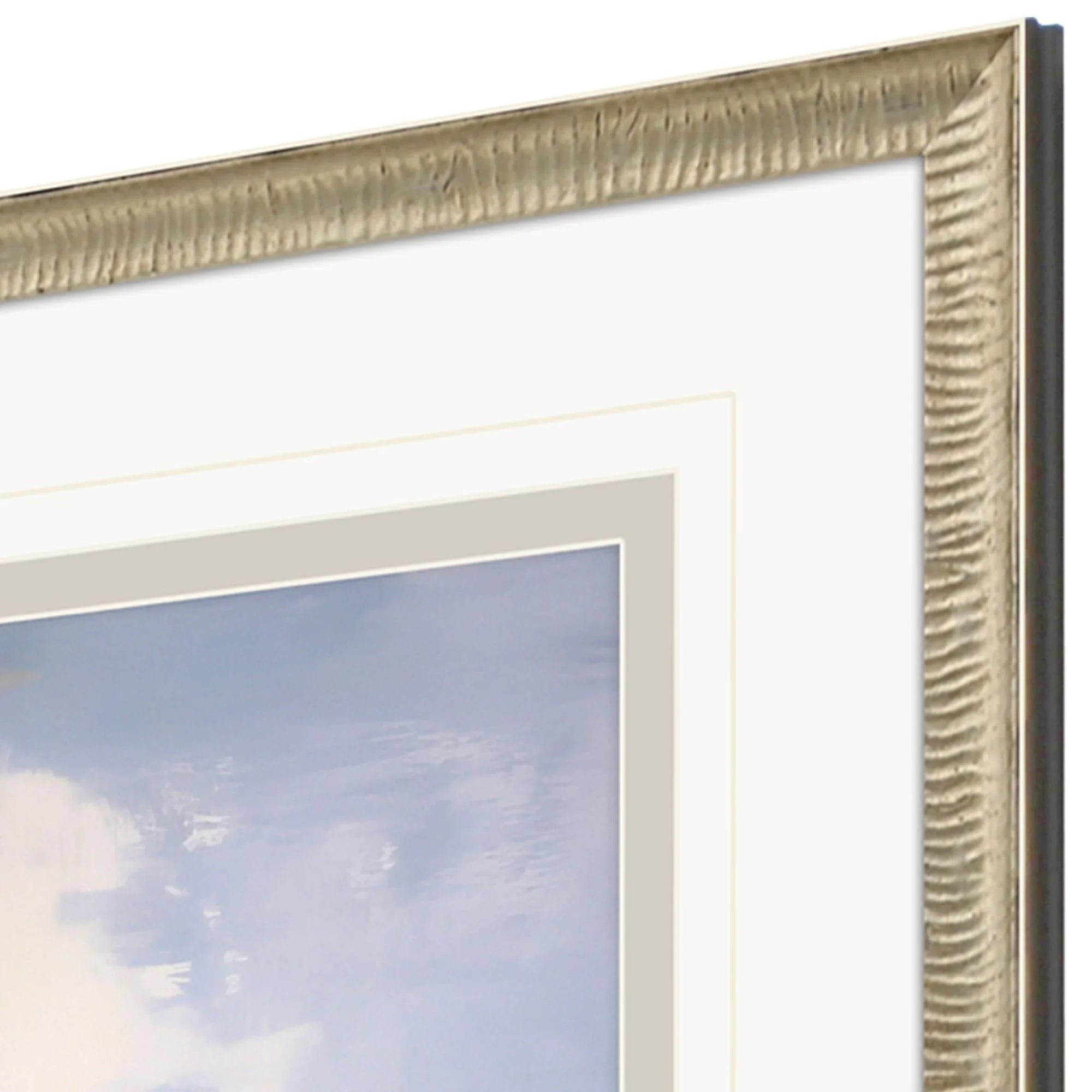 September Morning Wood Frame Blue Canvas Art