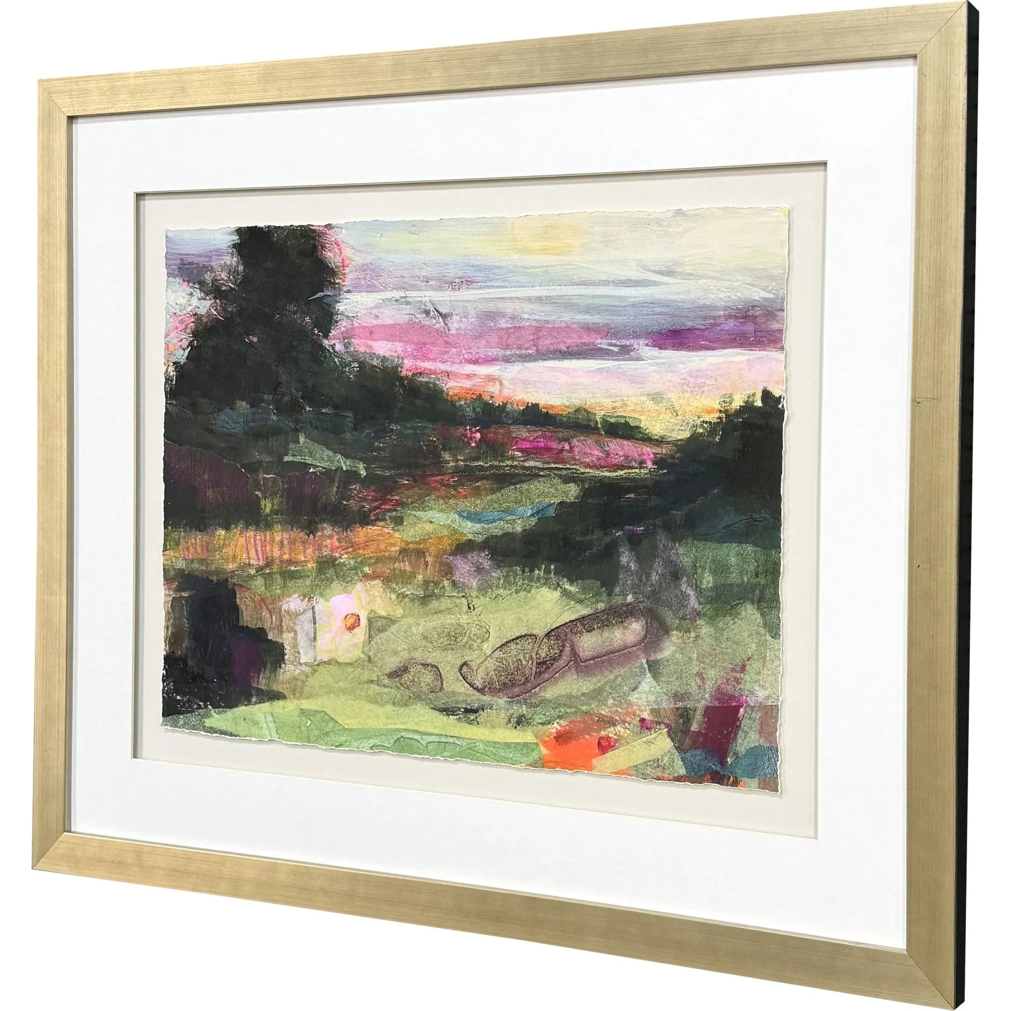 Wilderness III Wood Frame Green Canvas Art