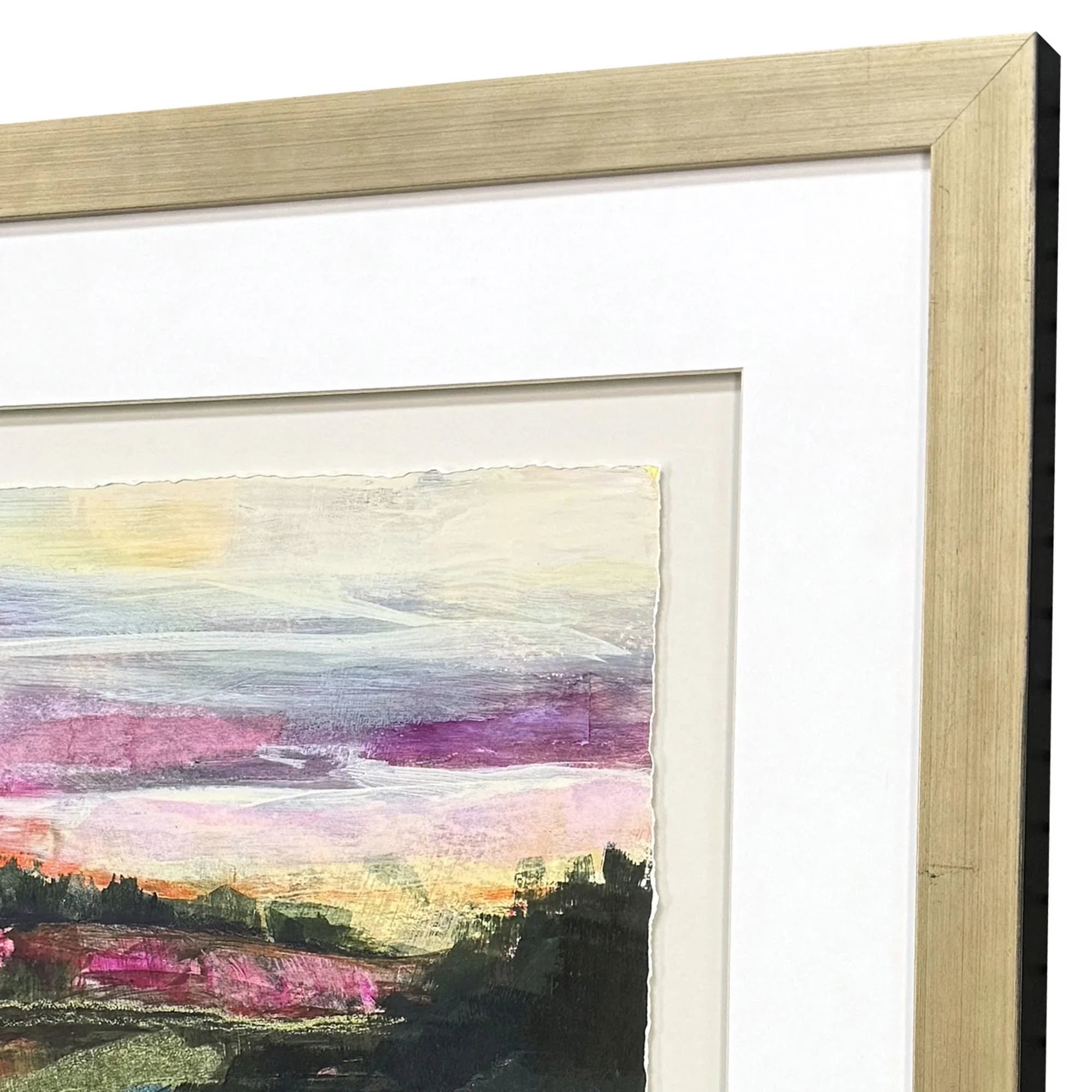 Wilderness III Wood Frame Green Canvas Art