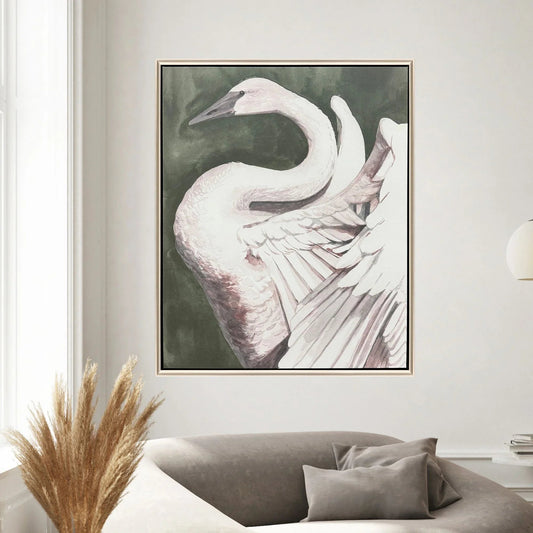 Swan Dance White Canvas Art