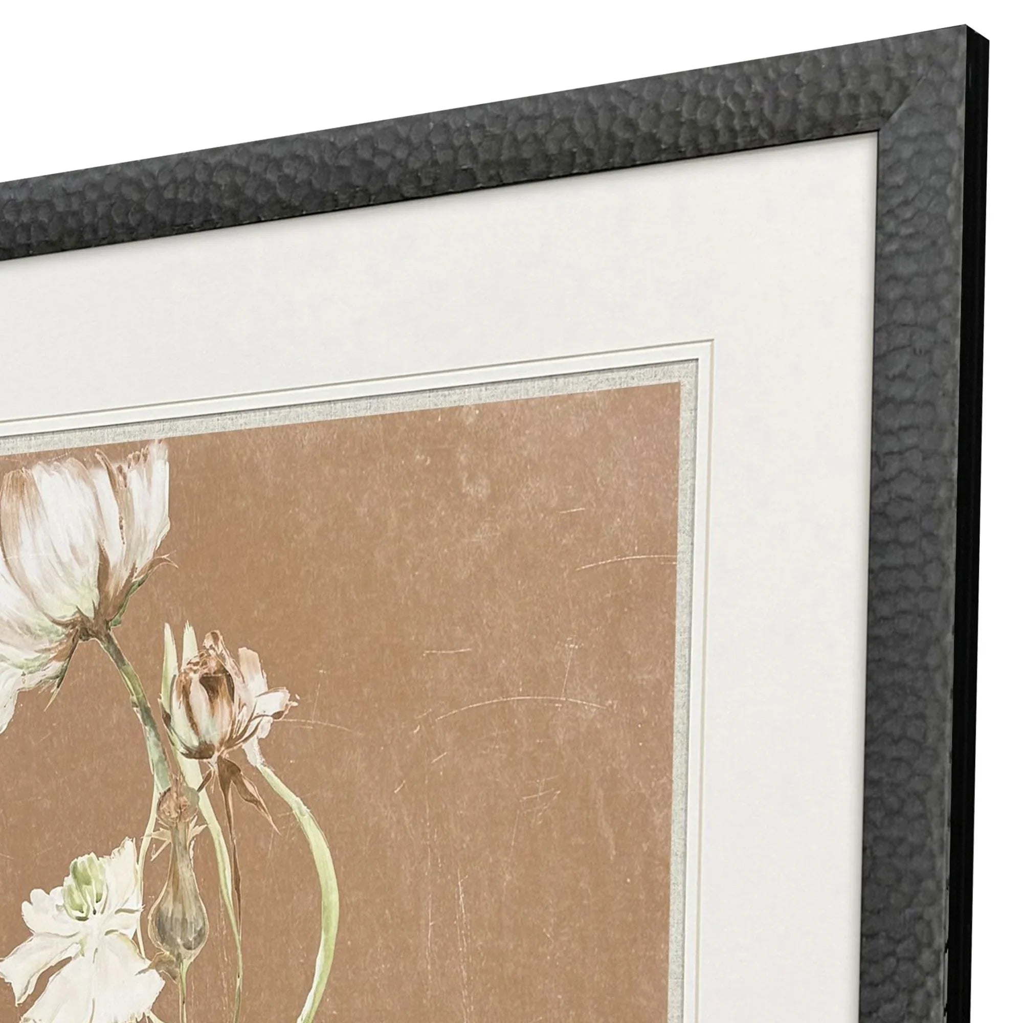 Wildflowers Wood Frame White Canvas Art