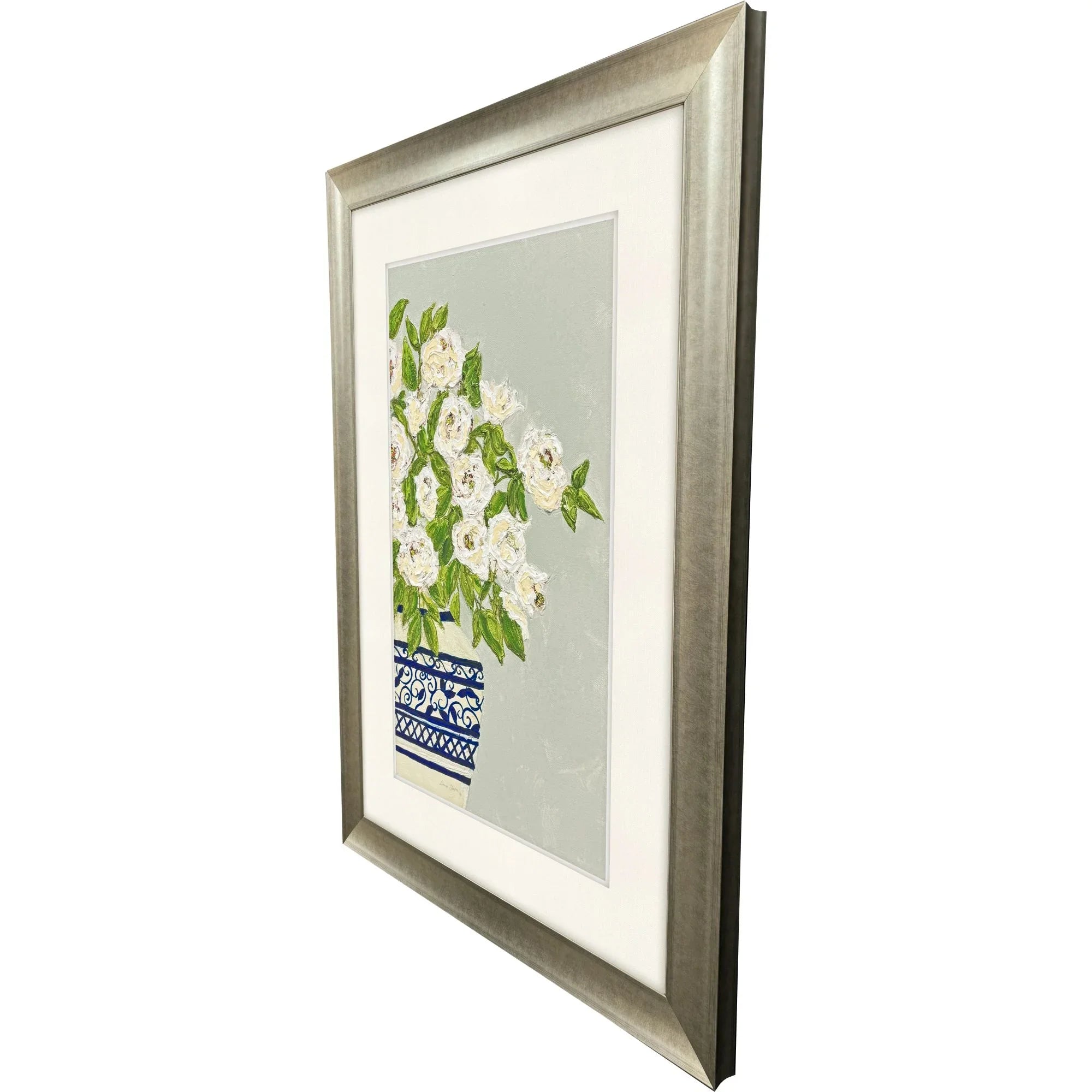 Floral Balance Blue Canvas Art