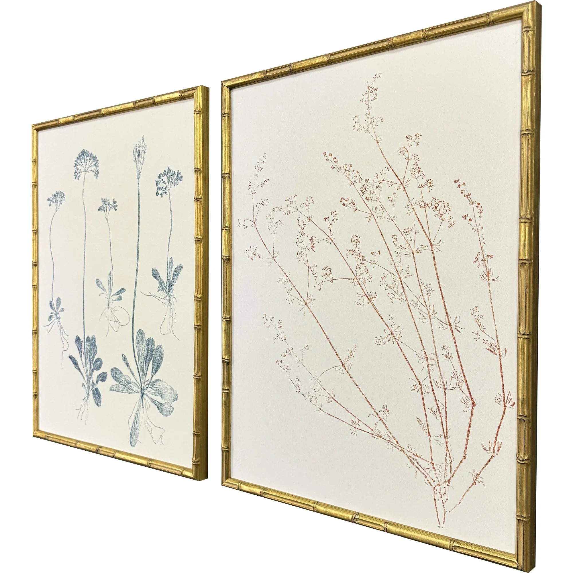 Floral Trace III Wood Frame Multi Canvas Art 2PC
