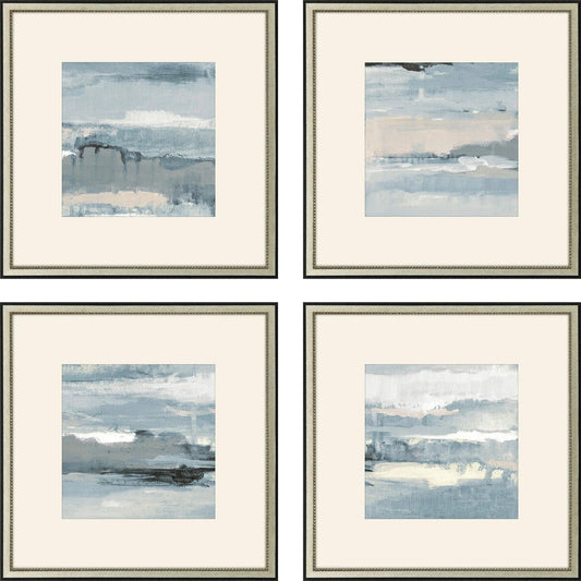 Splendid Blues Wood Frame Blue Canvas Art 4PC