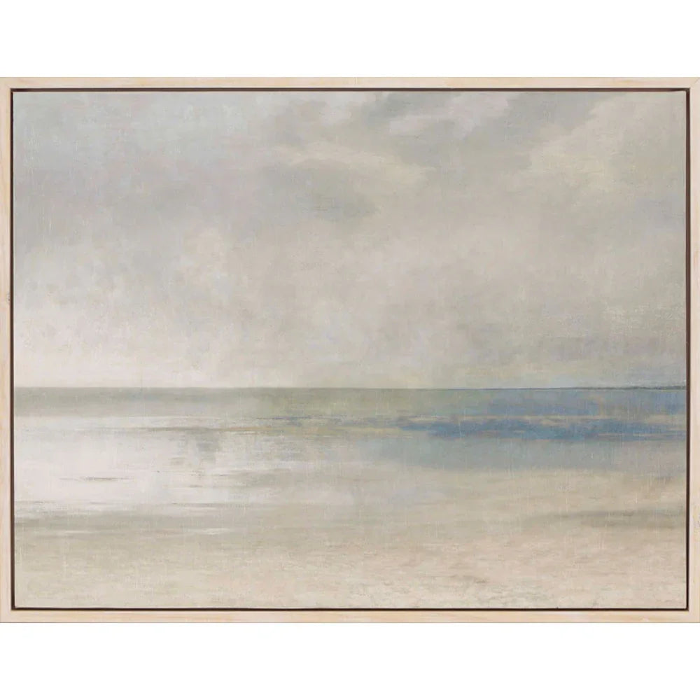 Pastel Seascape III Wood Frame Gray Canvas Art