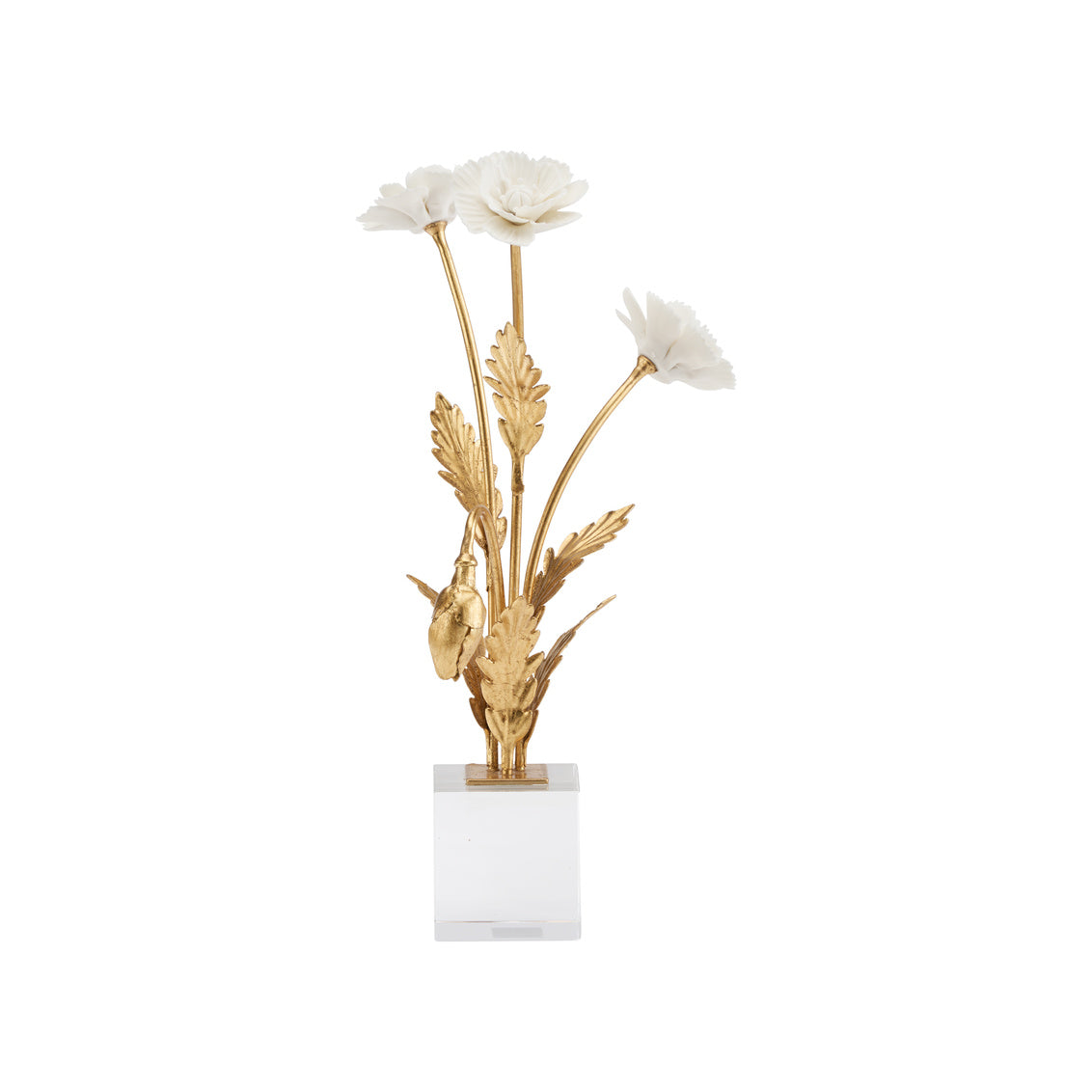 Porcelain Poppie in Crystal Base Sculpture