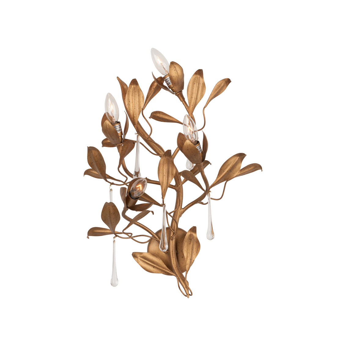 Bay Laurel Handcrafted Golden Wall Sconce