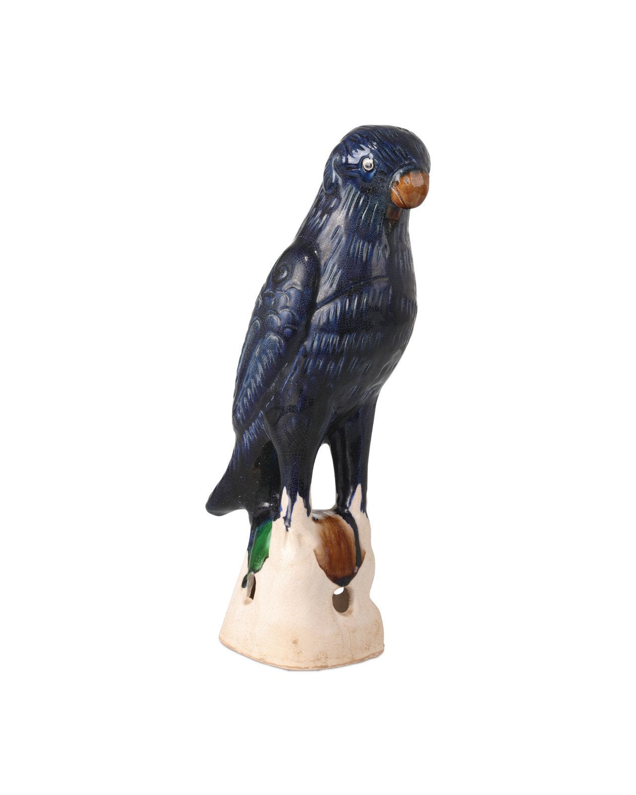 Tang Dynasty Blue Terracotta Parrot Sculpture 2PC