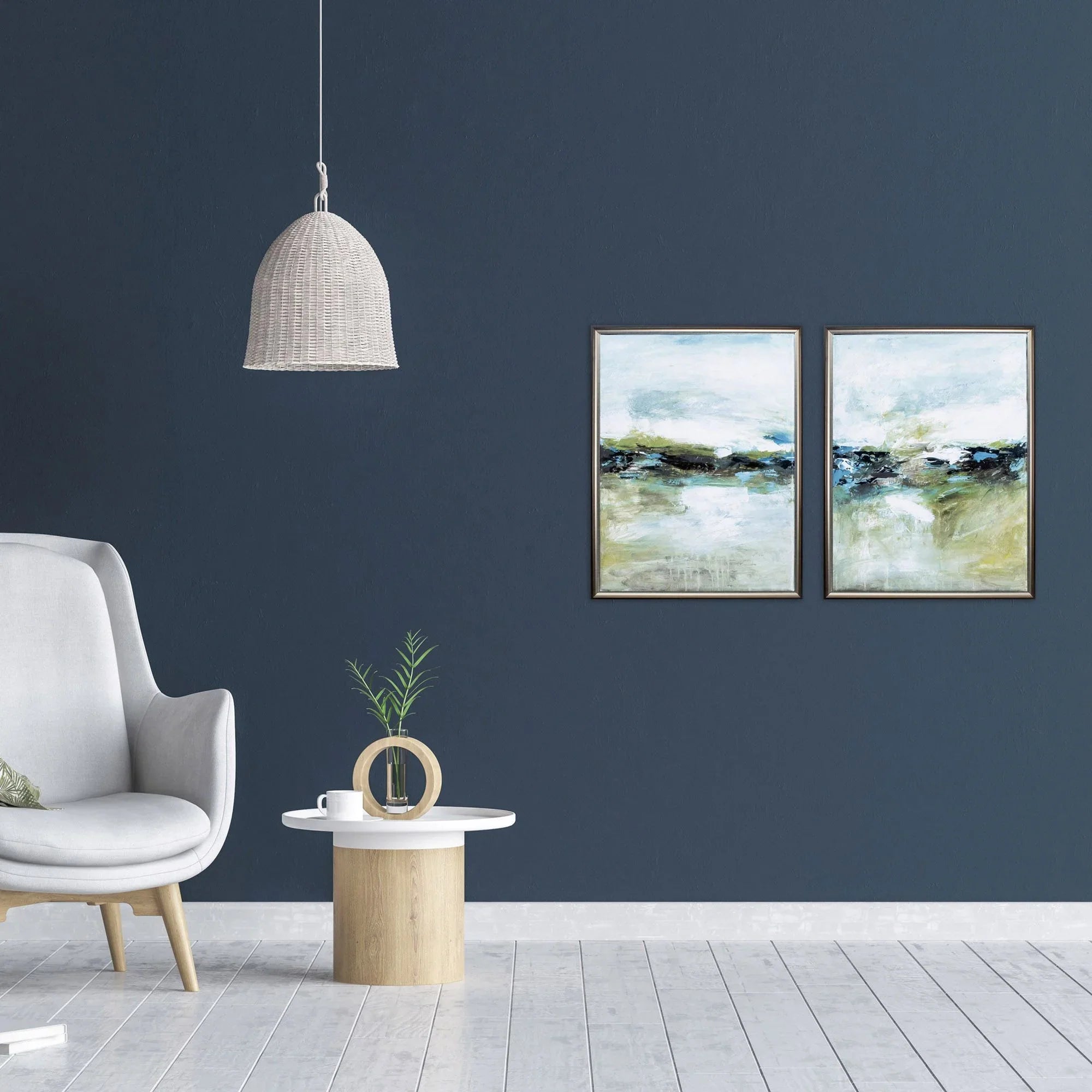 Cool Before Warmth Green Canvas Art 2PC
