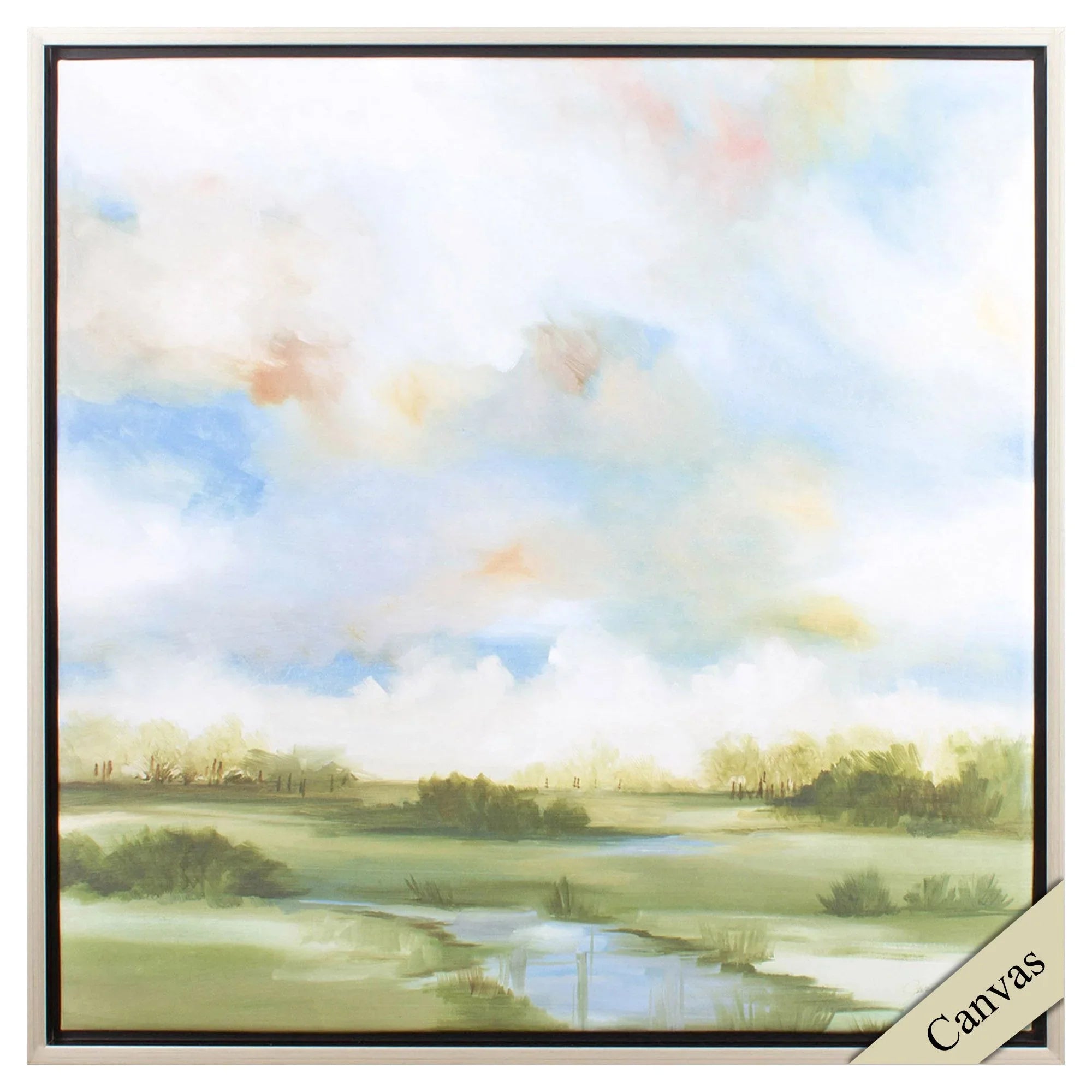 Cloudscape I Hand Assembled Blue Canvas Art