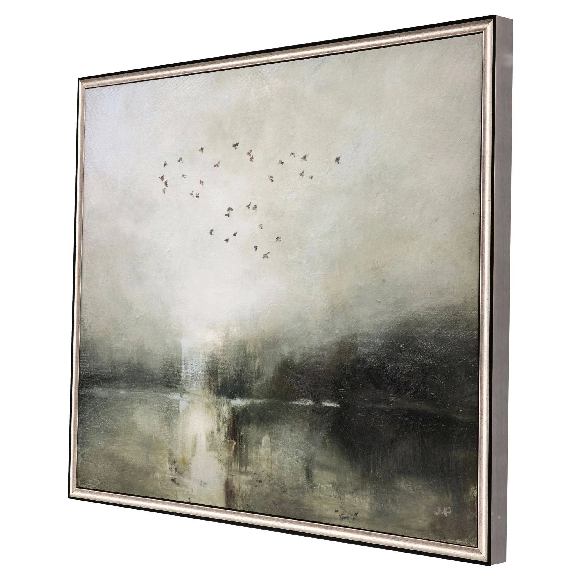 Evening Flight Green Canvas Art
