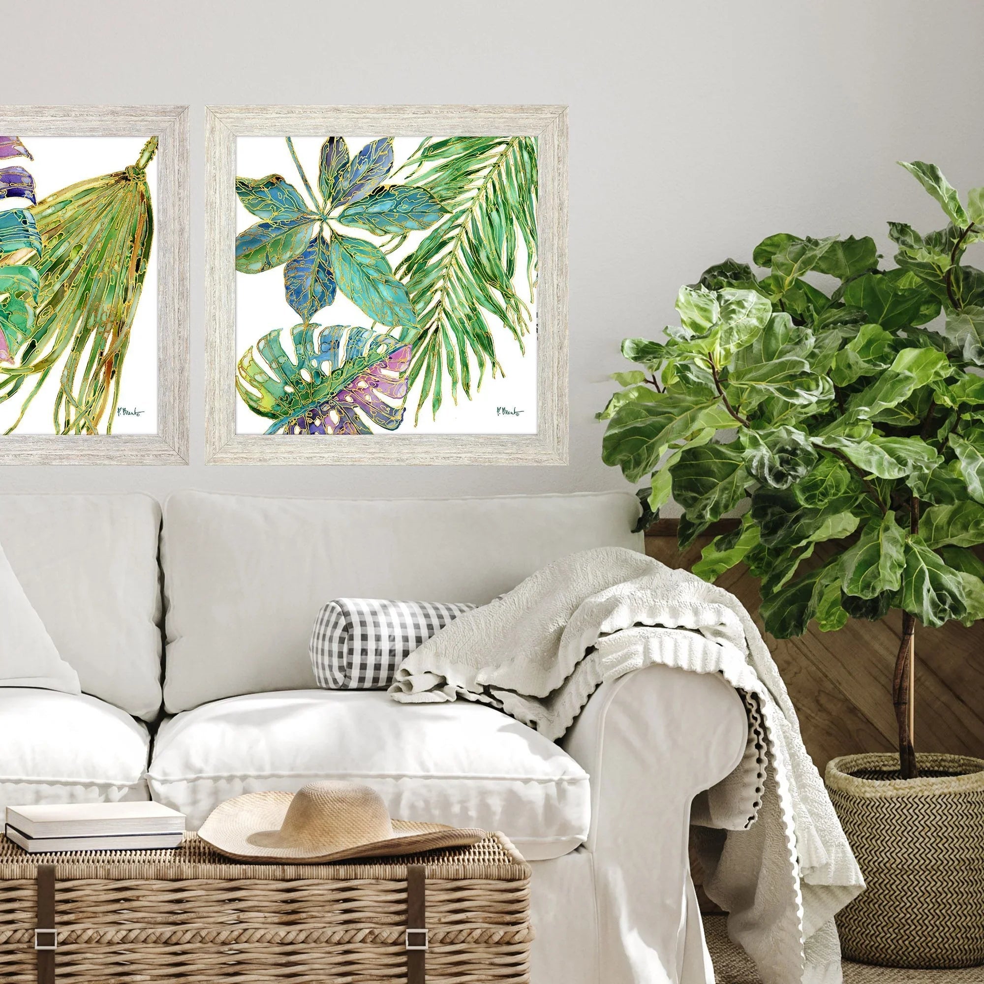 Spectrum Palm Fronds Green Canvas Art