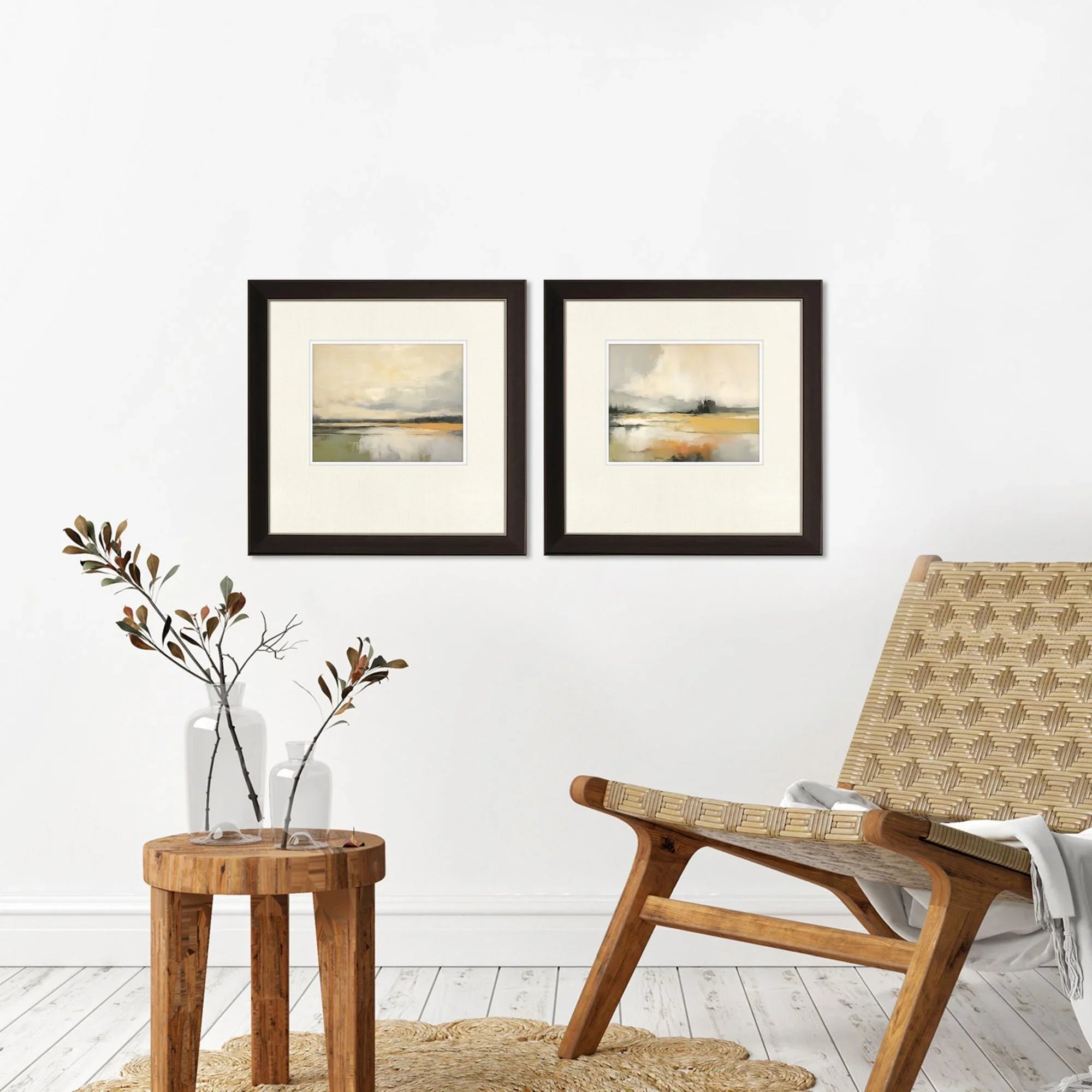 Silent Landscape Blue Canvas Art 2PC