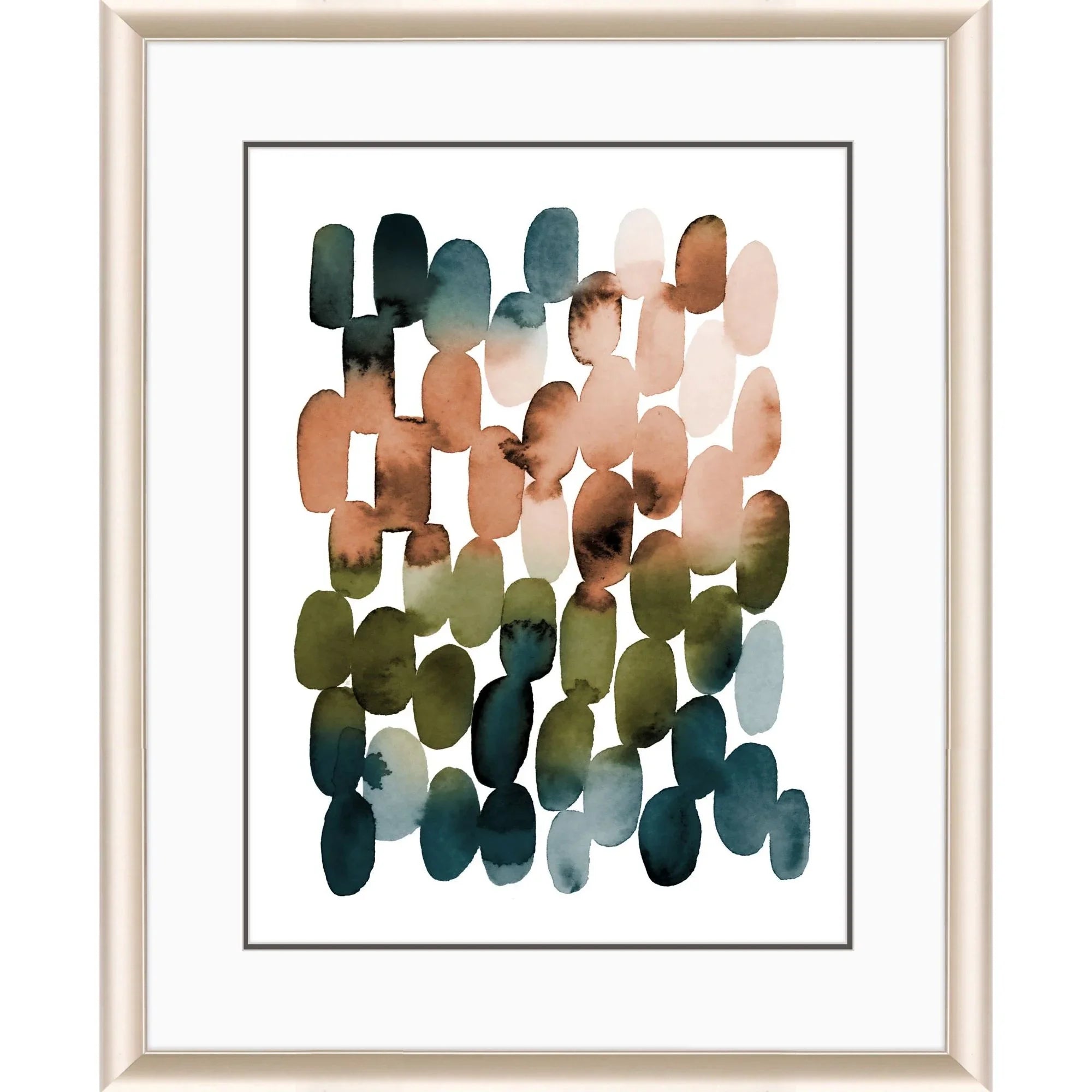 Earthy Circles Blue Canvas Art