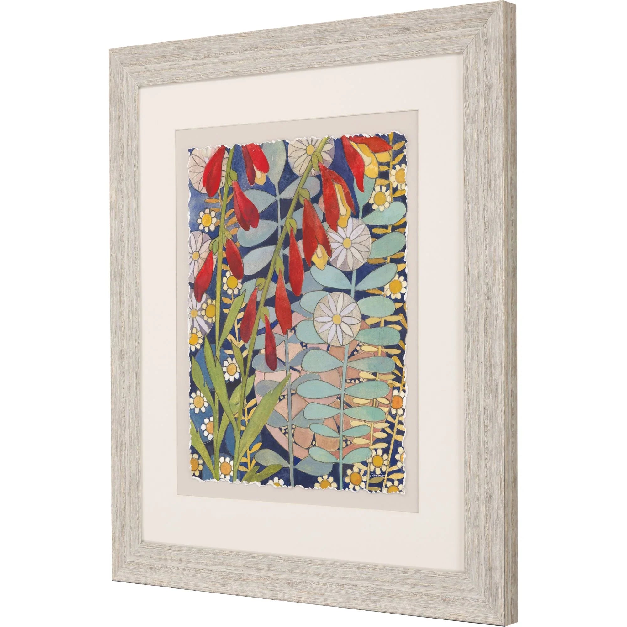 Summer's End White Wooden Frame Canvas Art