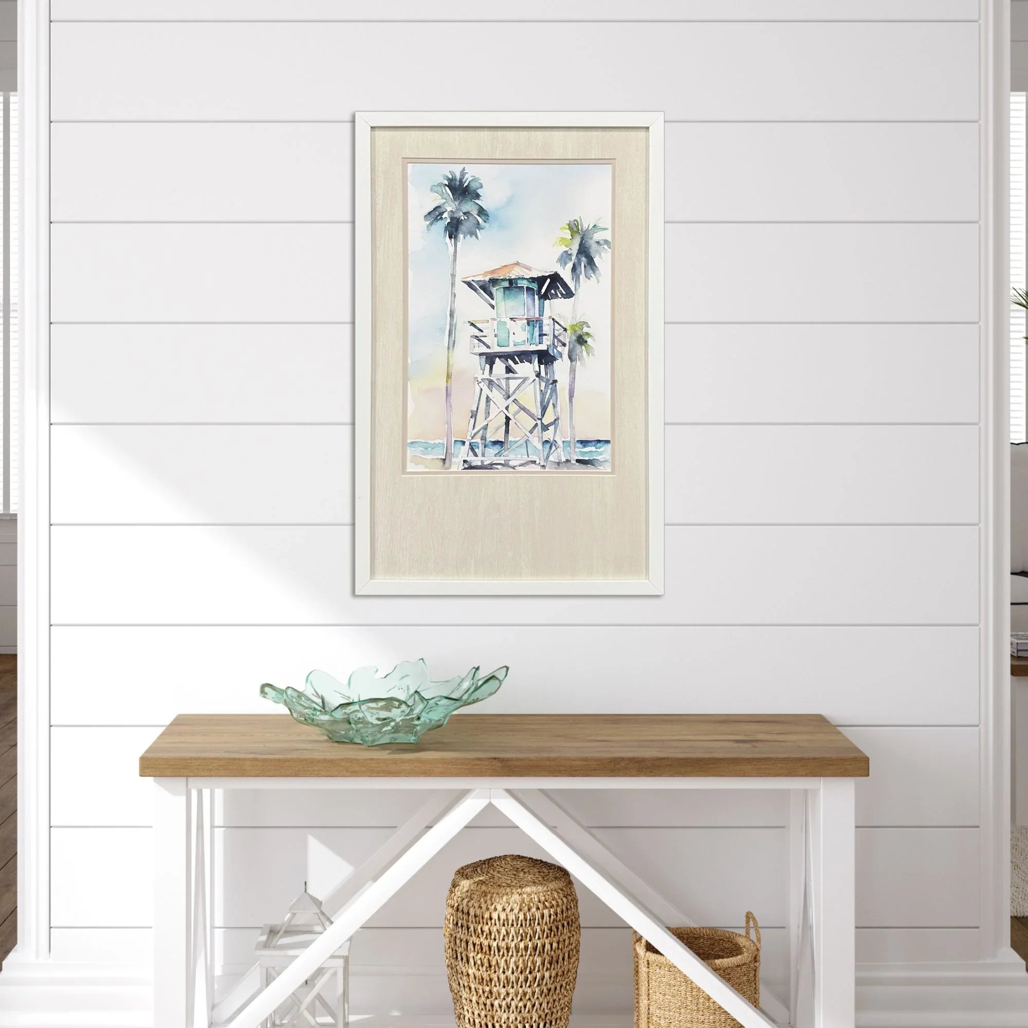 Boho Beachy Hand Assembled Canvas Art