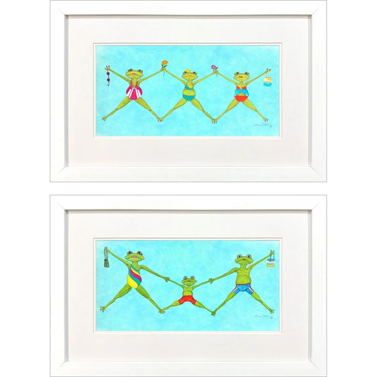 Summer Splash II Blue Canvas Art 2PC