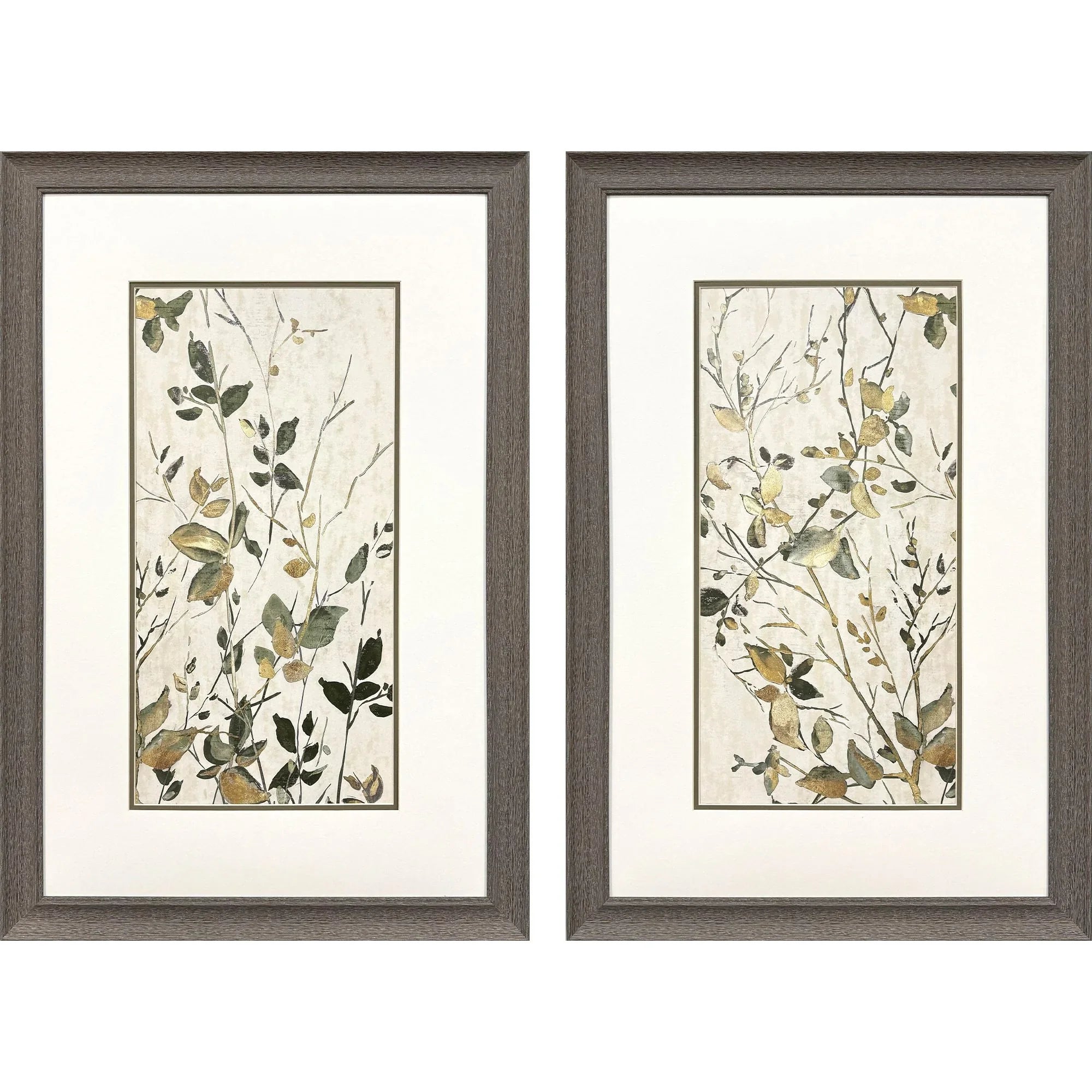 Neutral Green Green Canvas Art 2PC
