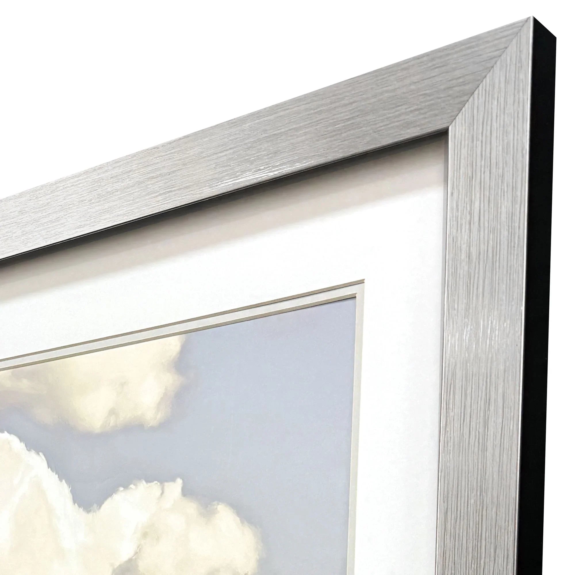 Cloudscape Brushed Silver Frame Canvas Art