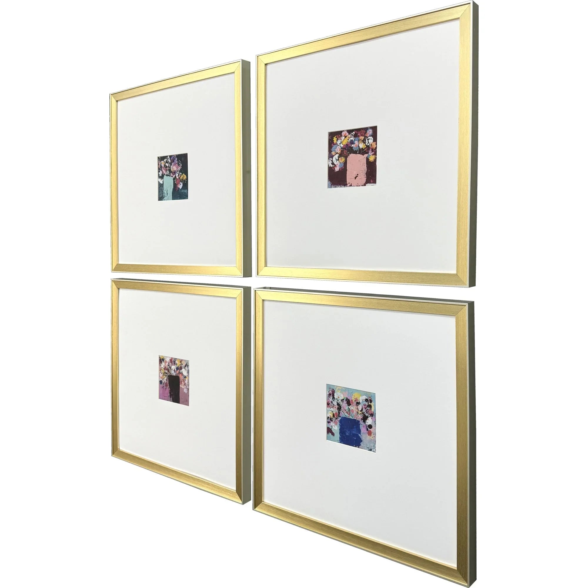 Floral Emotions Blue Canvas Art 4PC