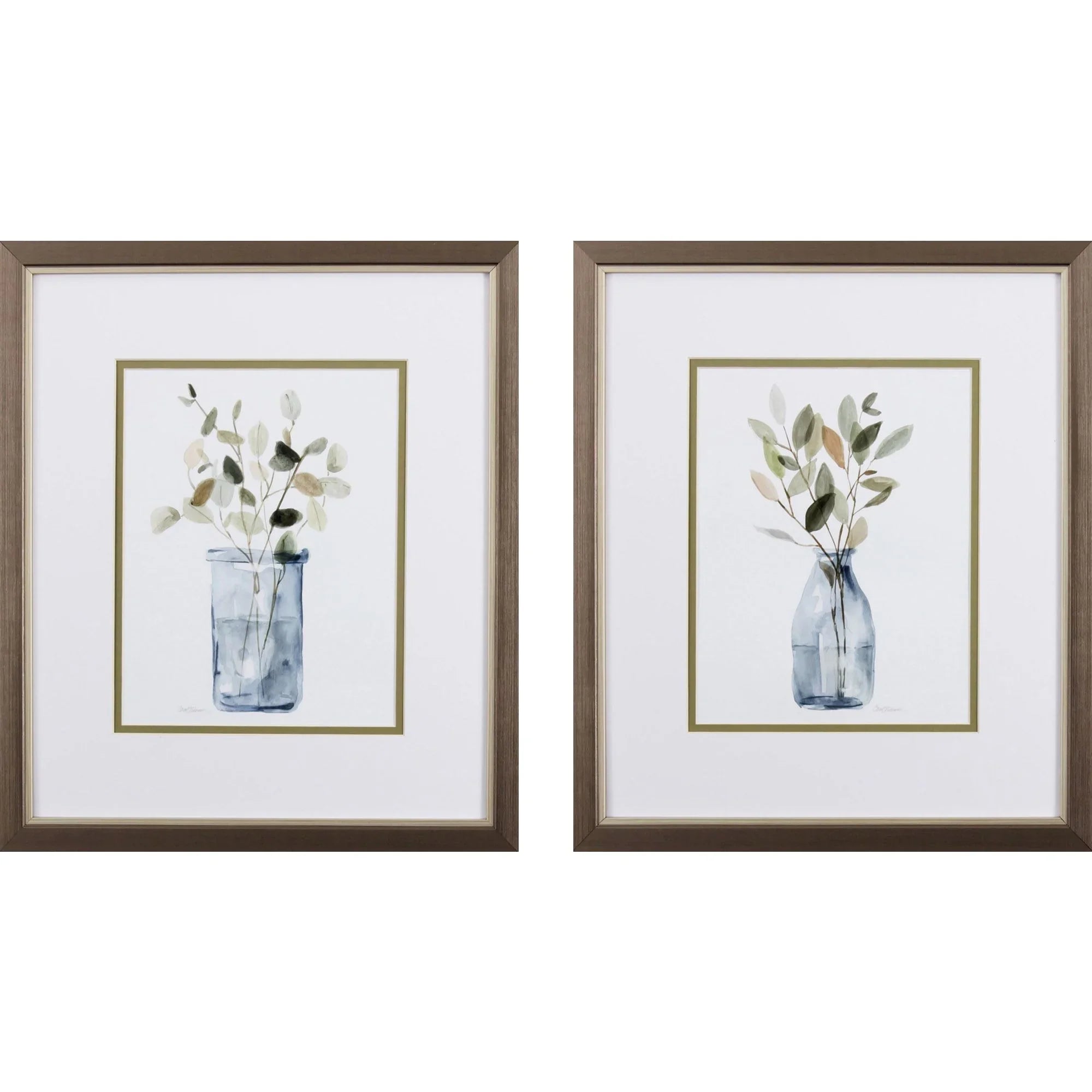 Still Moment Blue Canvas Art 2PC