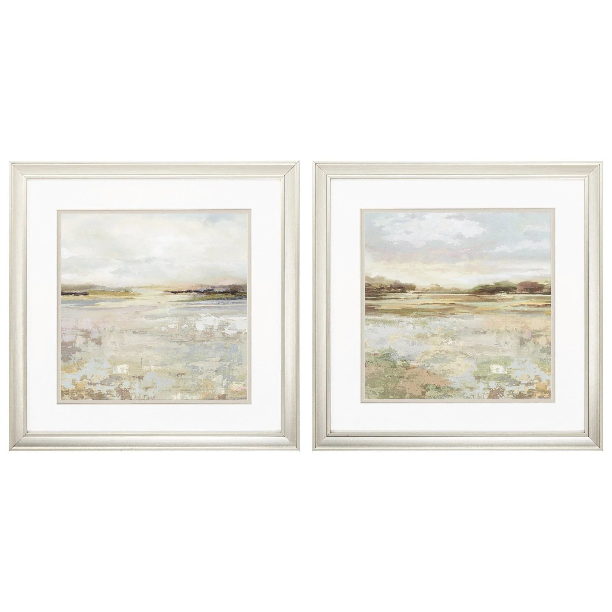 Sunset Glass Front Orange Canvas Art 2PC