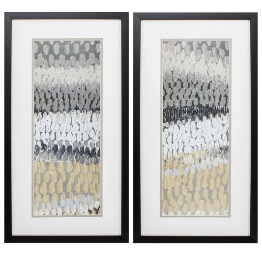 Raindrops Neutral Canvas Art 2PC