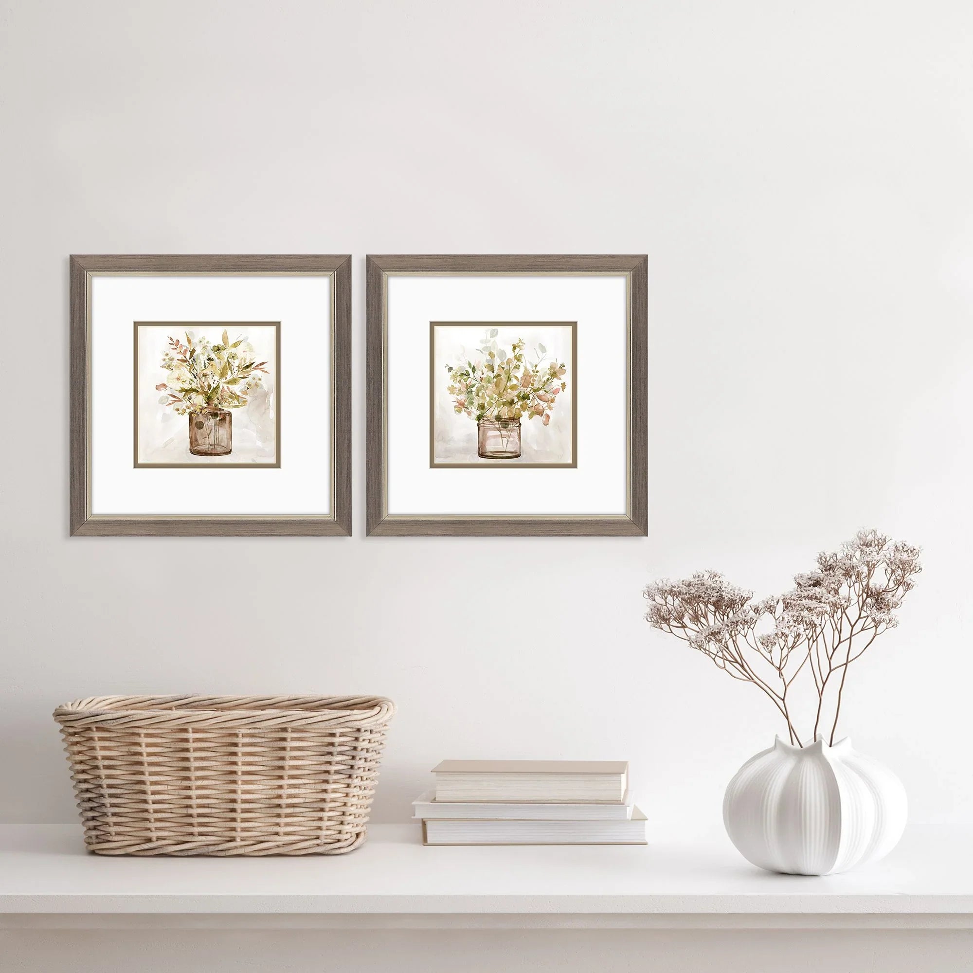 Earthy Garden Green Canvas Art 2PC