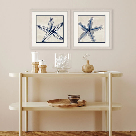 Shades of Starfish Blue Canvas Art 2PC