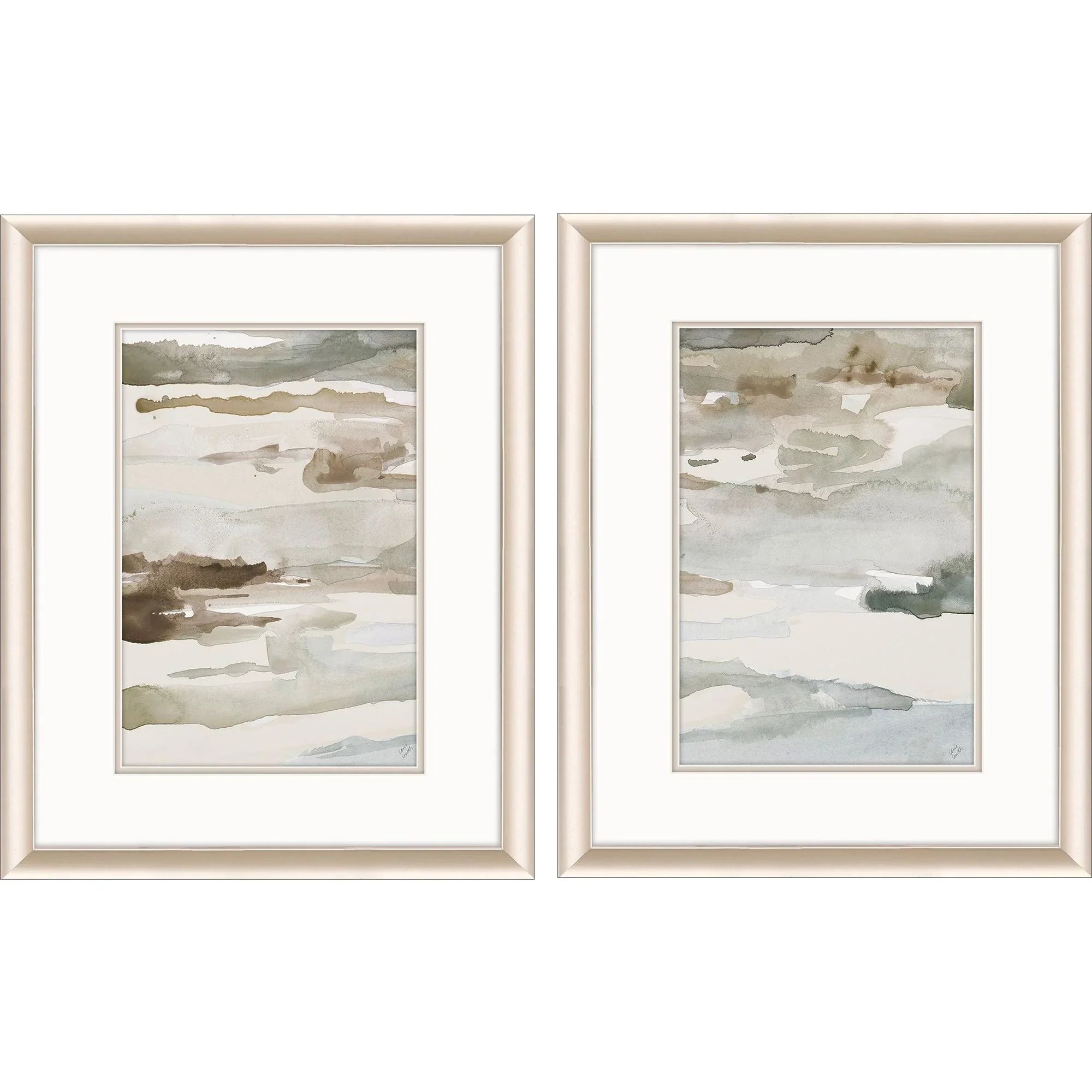 Many Layers Neutral Beige Canvas Art 2PC