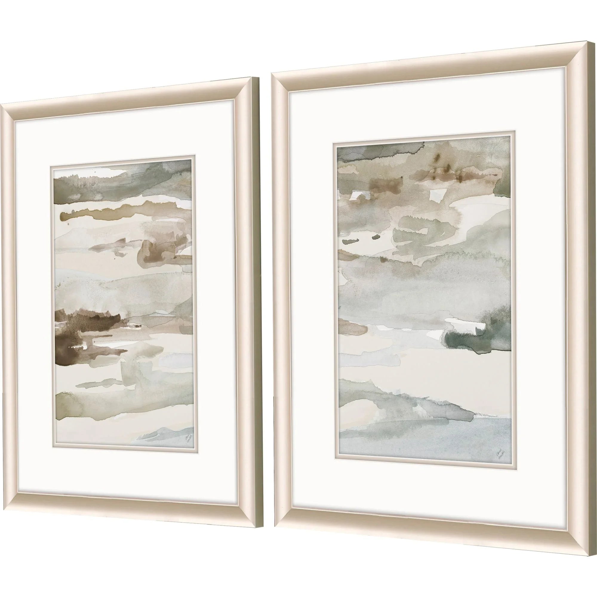 Many Layers Neutral Beige Canvas Art 2PC