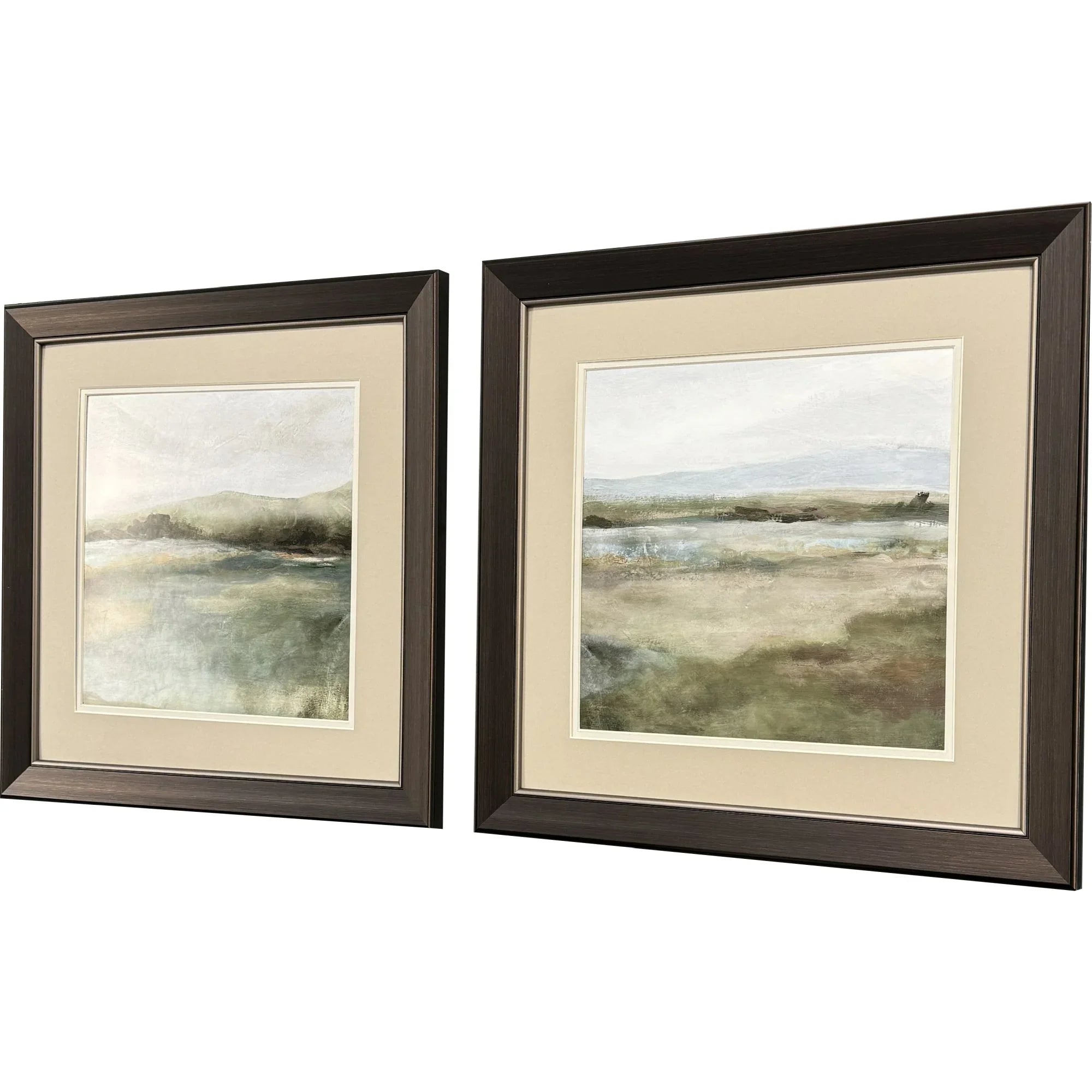 Tranquil Valley Views Green Canvas Art 2PC
