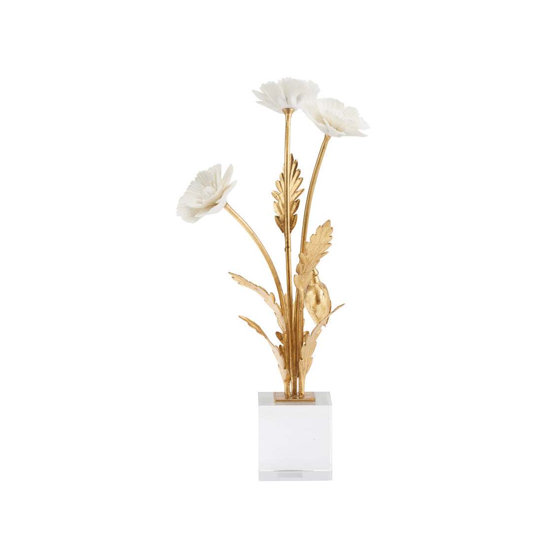 Porcelain Poppie in Crystal Base Sculpture