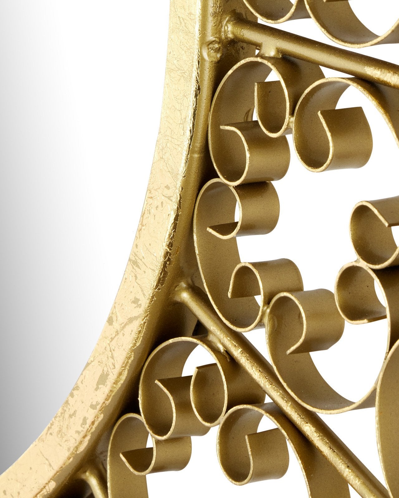 Levain Gold Leaf Finish Round Wall Mirror