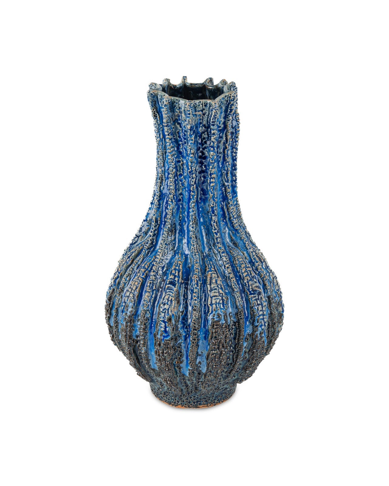 Folios Blue Ceramic Vase