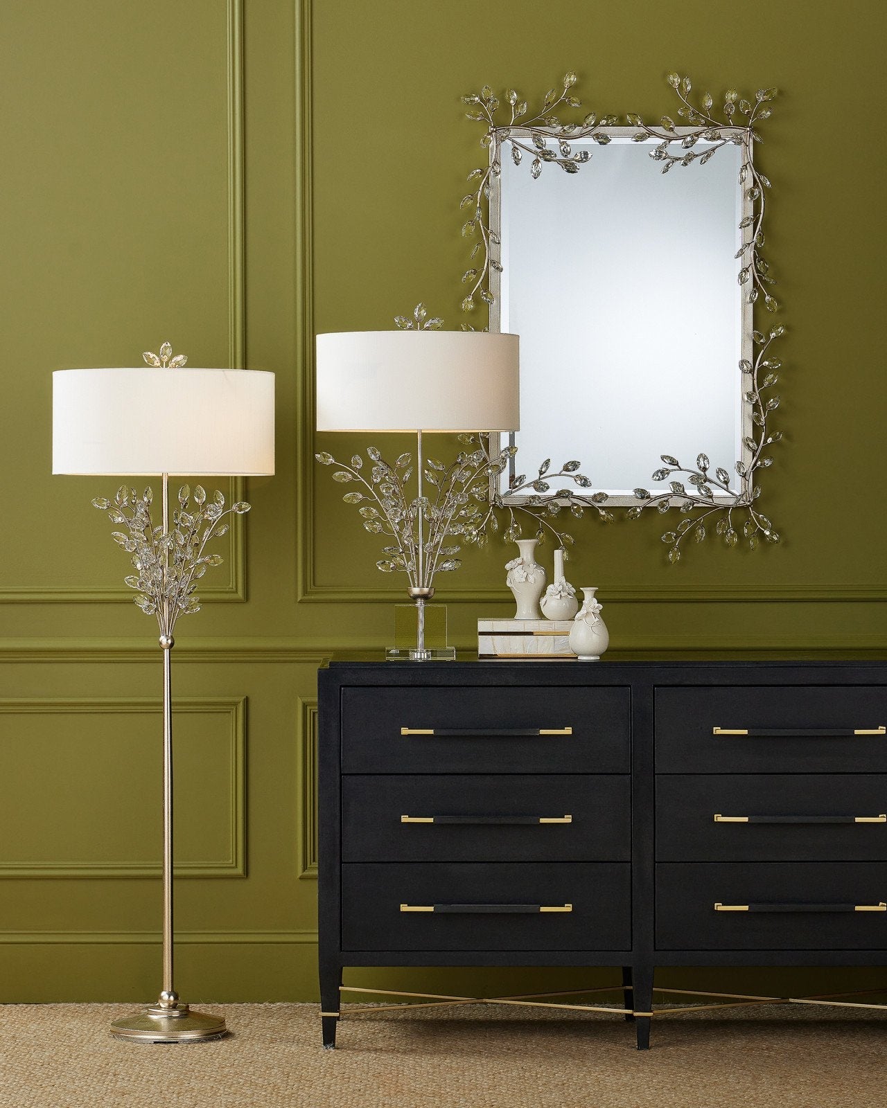 Forget-Me-Not Metal Frame Wall Mirror