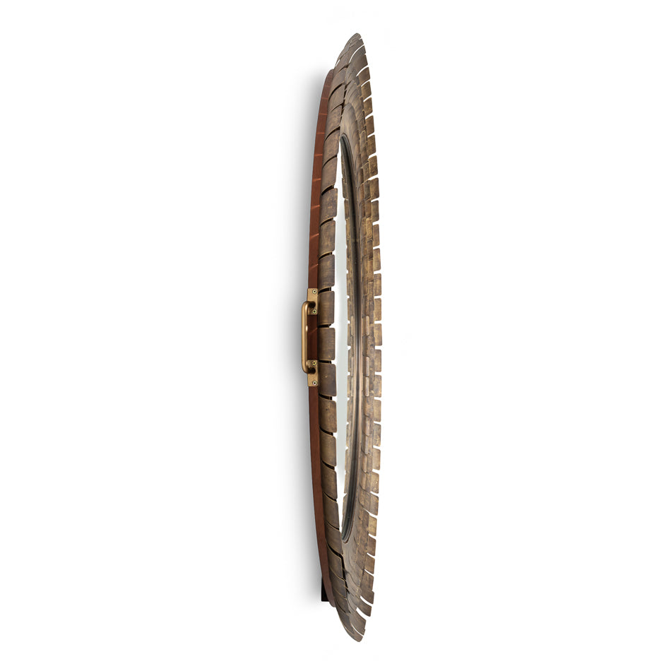 Mistral Plate Stratified Brass Wall Mirror