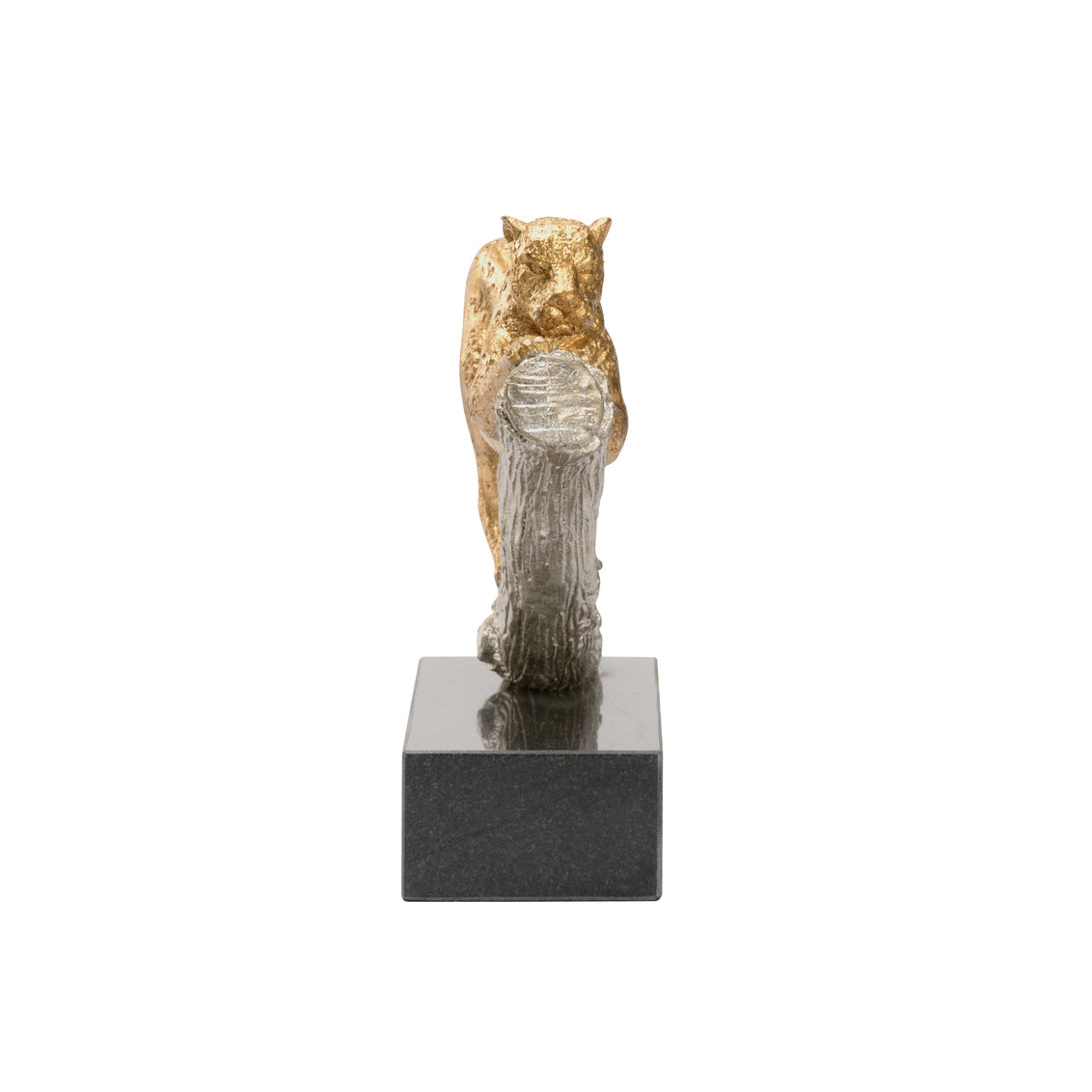 Leopard On The Hunt Gold Statue