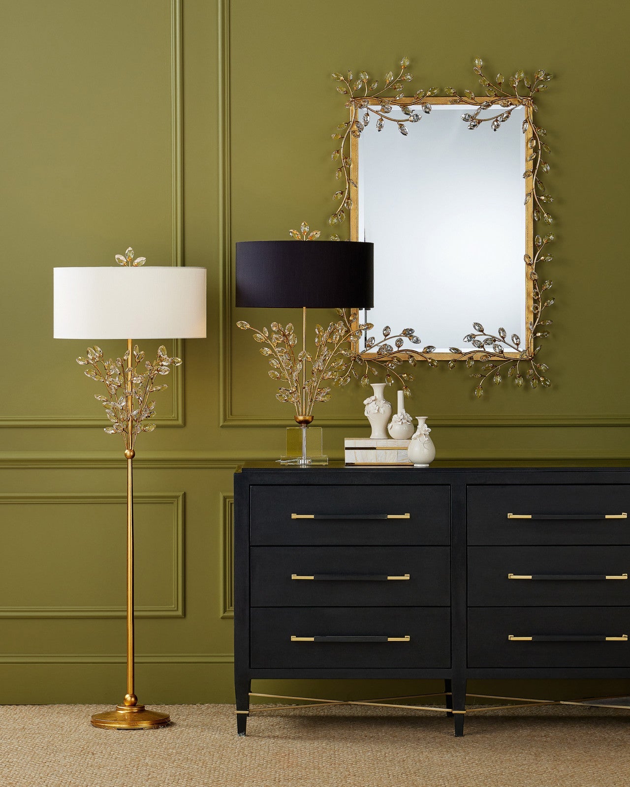 Forget-Me-Not Metal Frame Wall Mirror