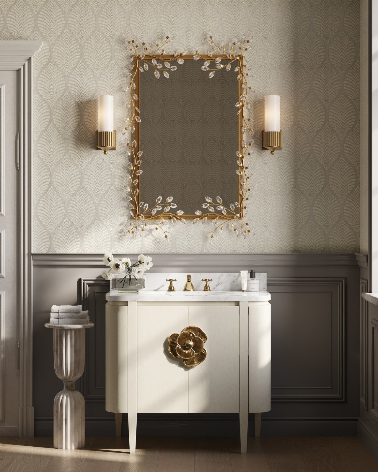Forget-Me-Not Metal Frame Wall Mirror