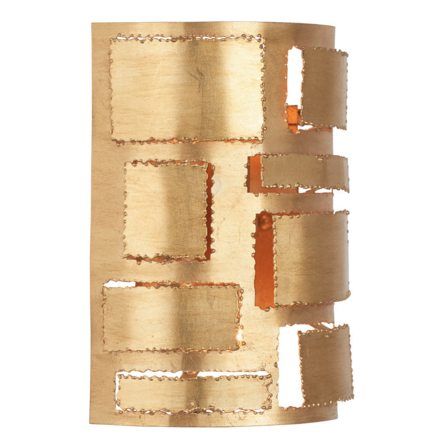 Pane Metal Golden Wall Sconce