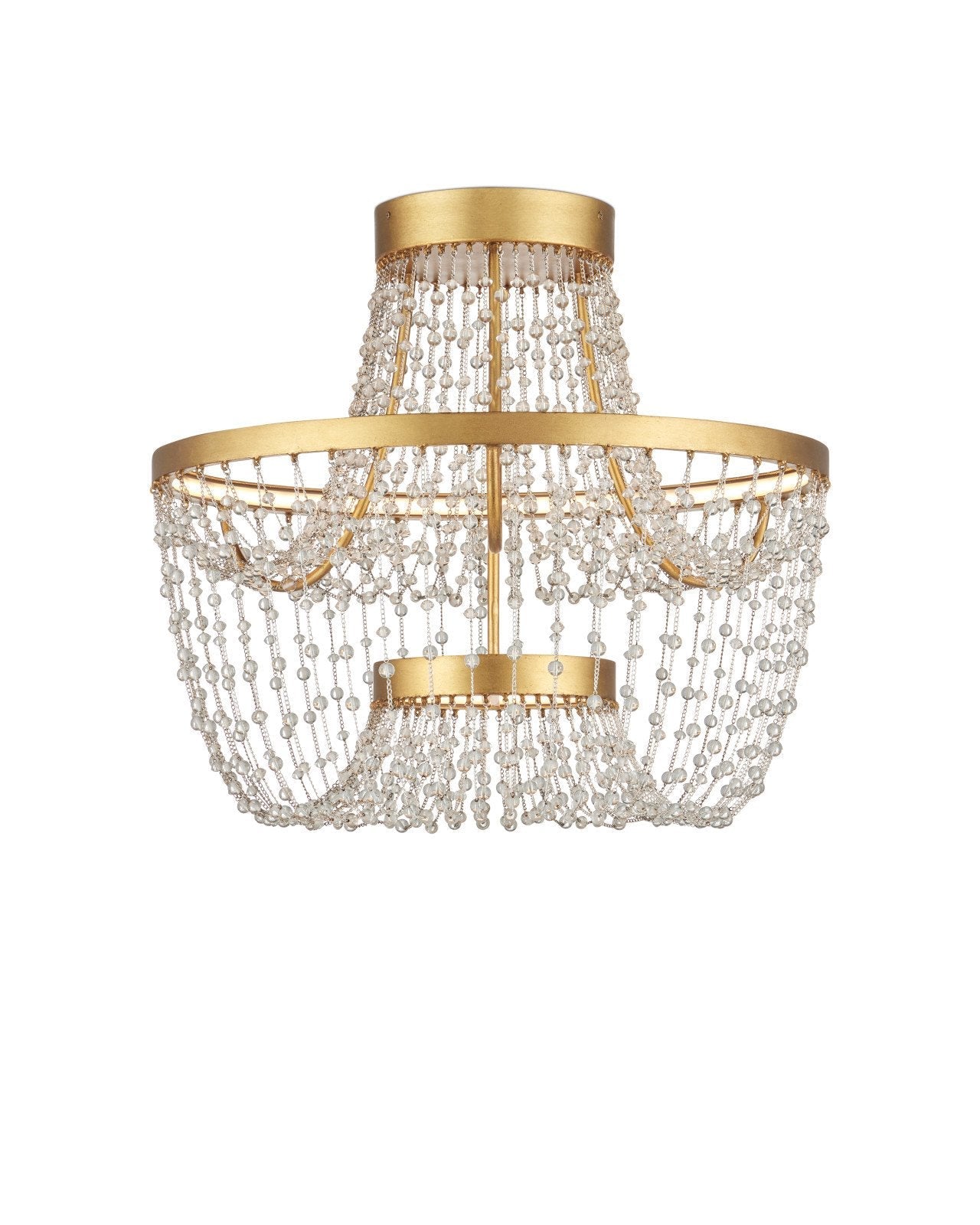 Mademoiselle Gold Semi-Flush Mount-Flush Mounts-Currey & Co-LOOMLAN