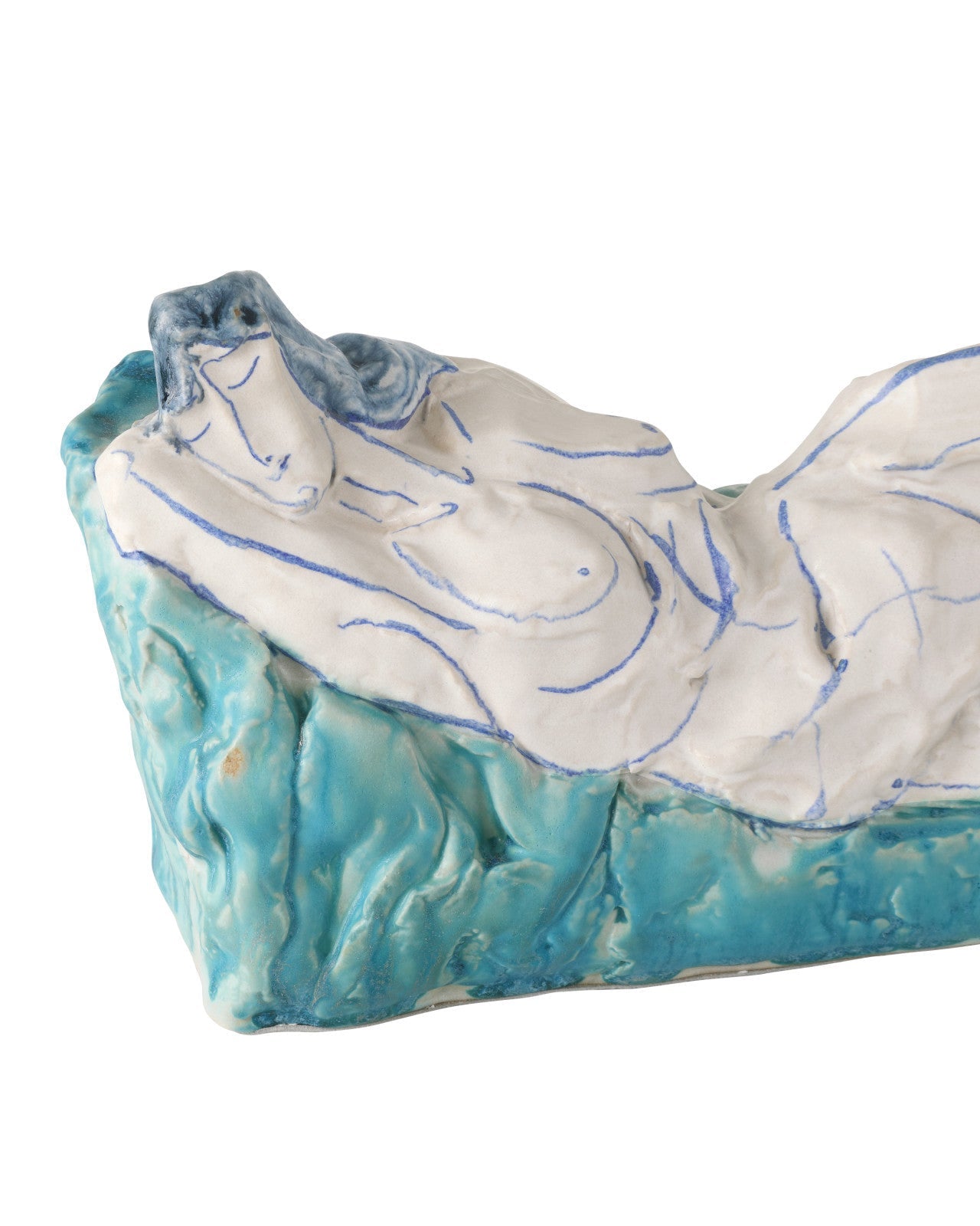 Reclining Porcelain Nude Decorative Sculpture