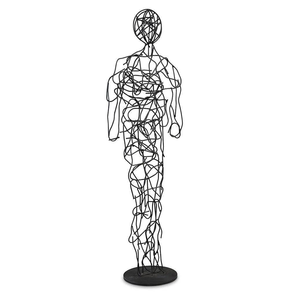 64" Mister Metal Black Sculpture - LOOMLAN - Urbia - Statues & Sculptures