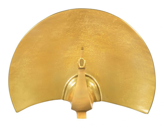 Fan Table Art Golden Aluminum Sculpture -- view 2