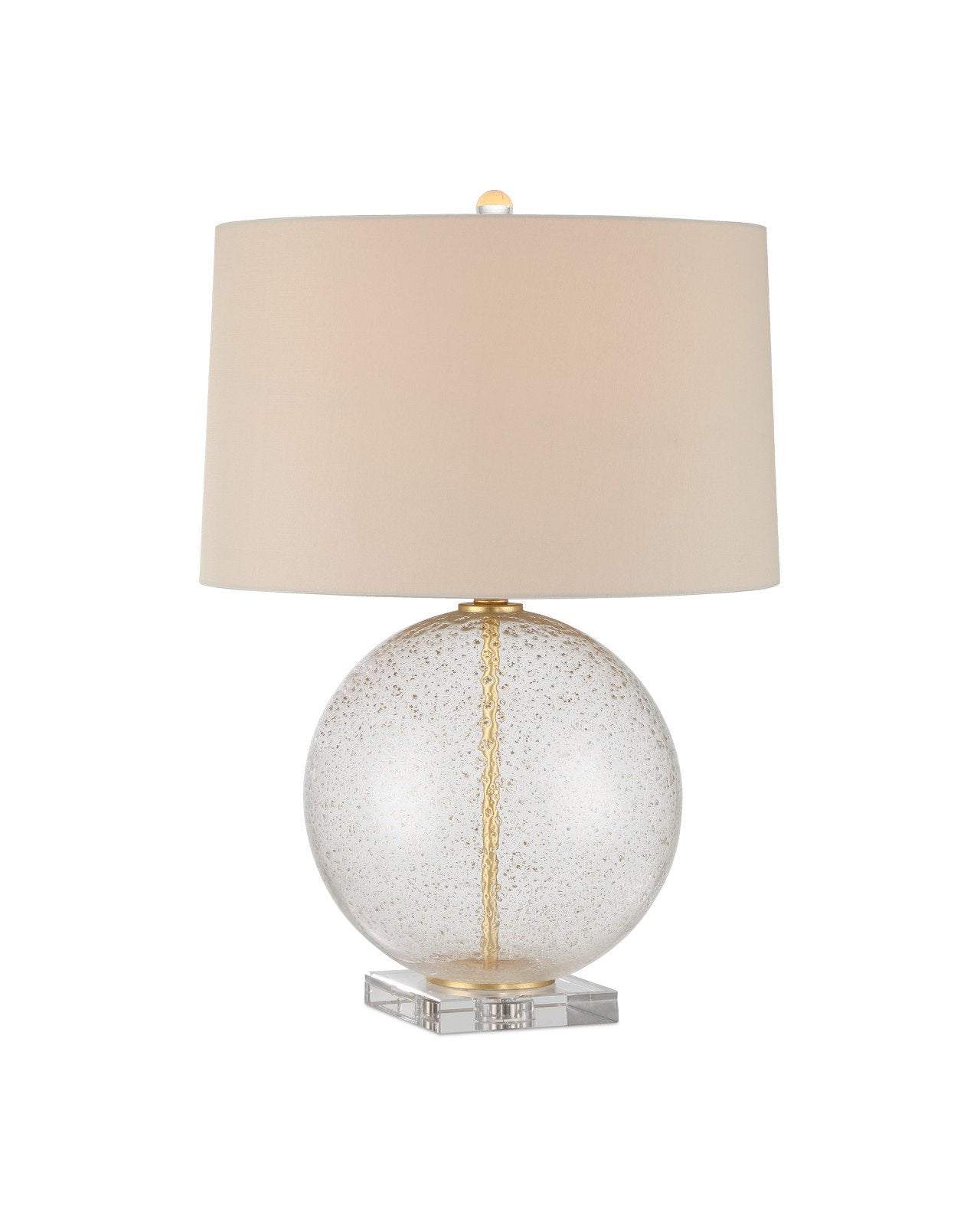 Zebulon Clear Glass Round Table Lamp