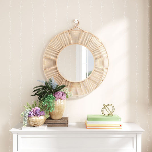 Lobo Painted Rattan Frame Wall Mirror -- view 2