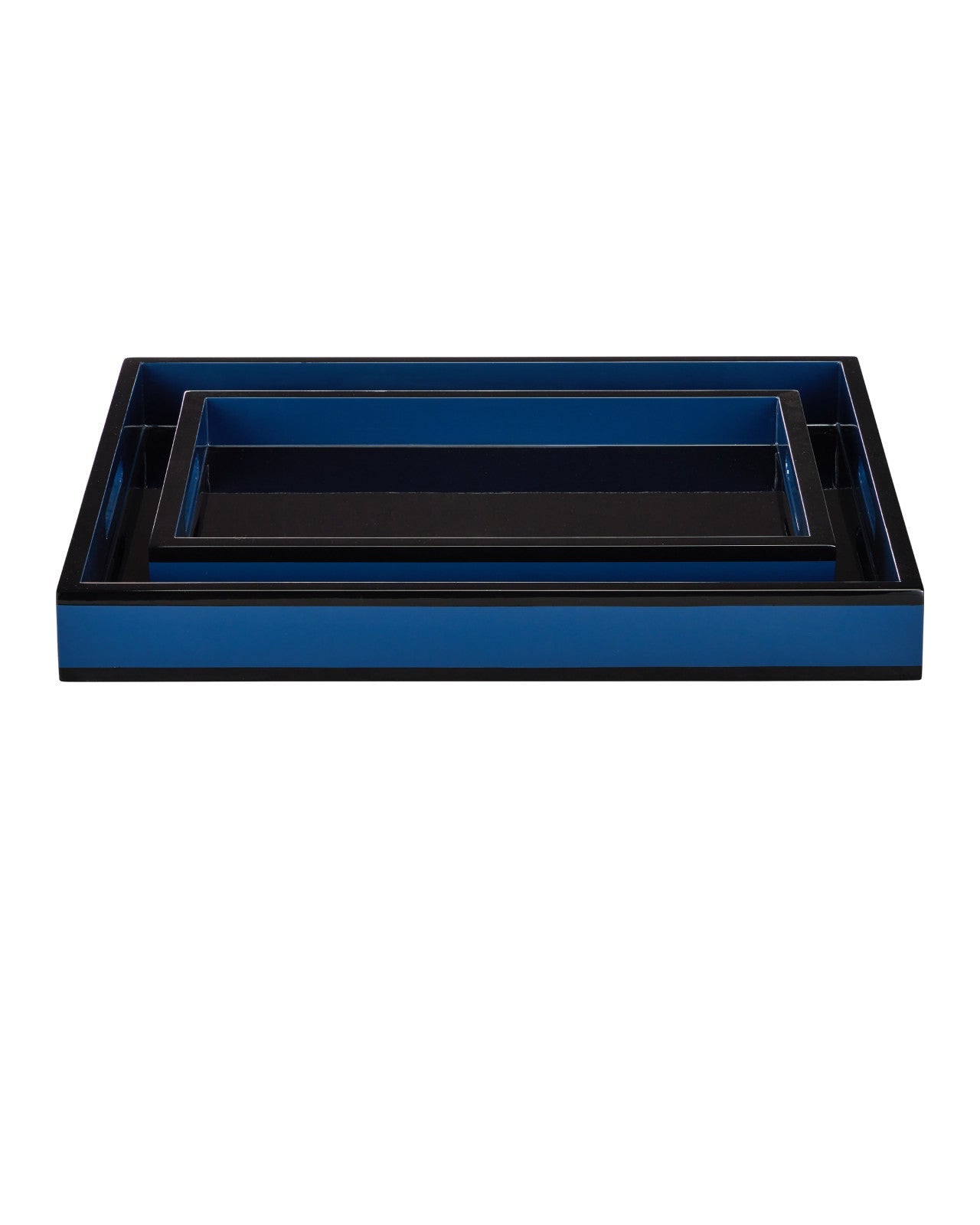 Lacquer Decorative Wood Tray (Set of 2)