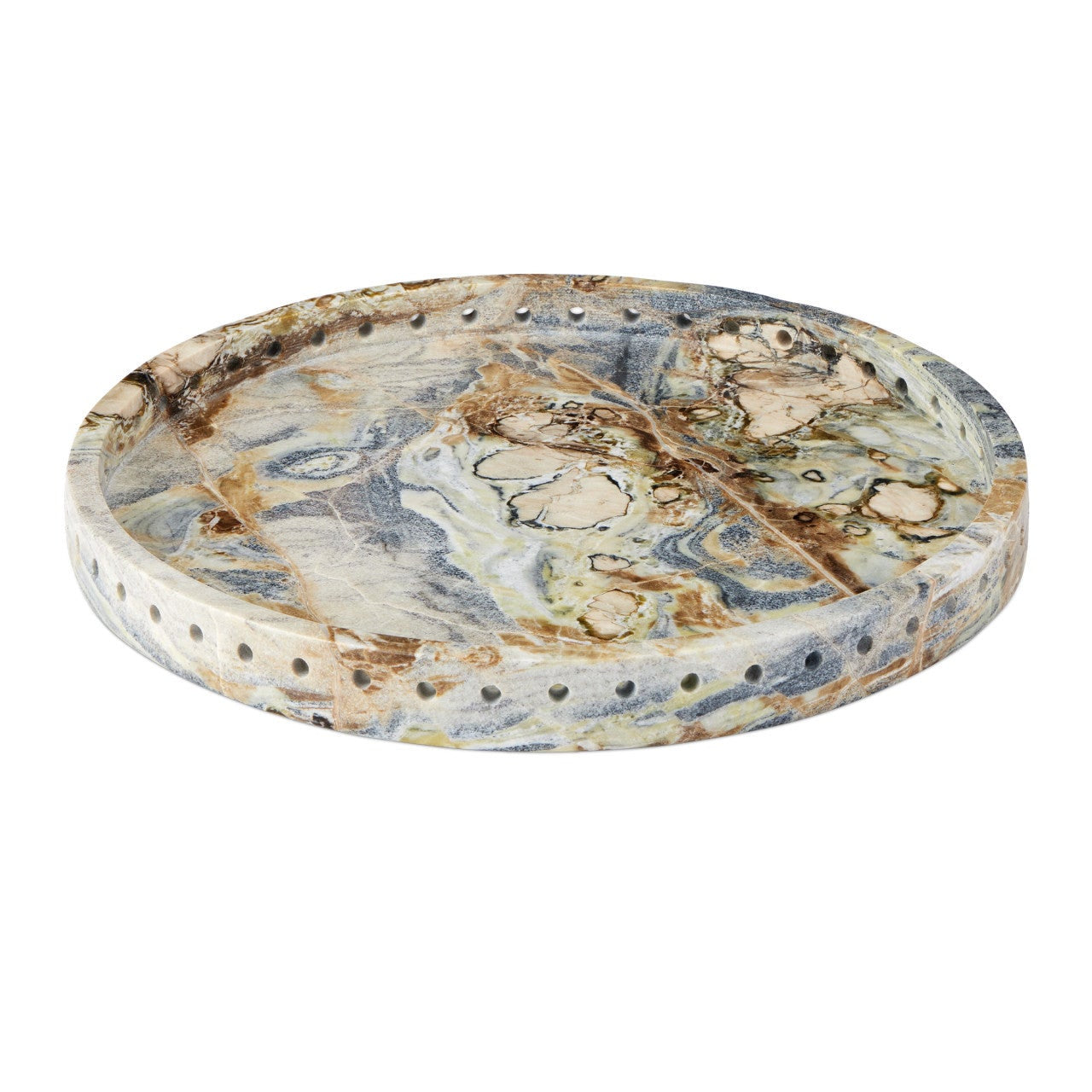 Freya Floral Jade Marble Decorative Tray