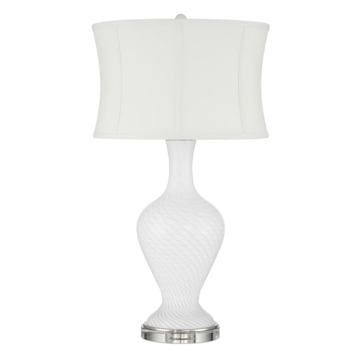Zeta White Glass Table Lamp